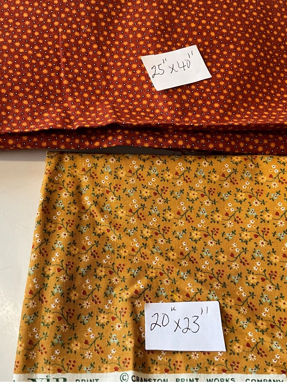 Quilting Sewing Crafts Fabric Orange Brown Gold Cotton - Picture 5 of 7